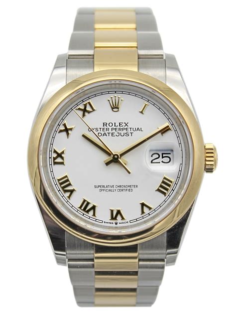 rolex datejust 36mm two tone oyster bracelet|rolex 36mm datejust with diamonds.